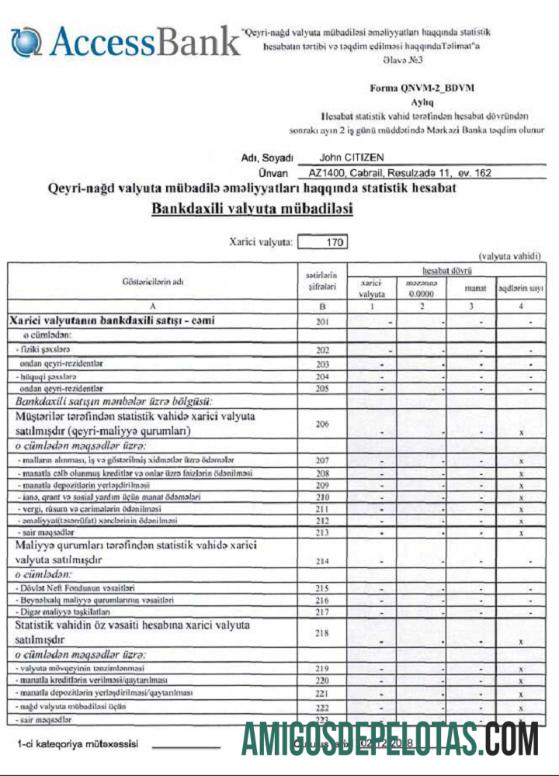 Modelo PSD de declaração de acesso do Azerbaijão